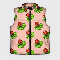 Мужской жилет Божья коровка и клевер на розовом