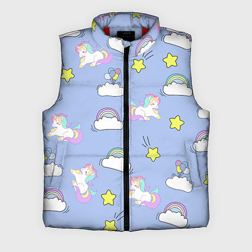 Мужской жилет Единоржки и облака / 3D-Красный – фото 1