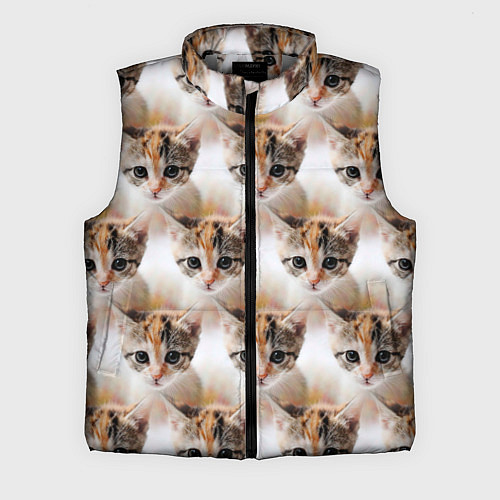 Мужской жилет Маленький котенок паттерн / 3D-Светло-серый – фото 1