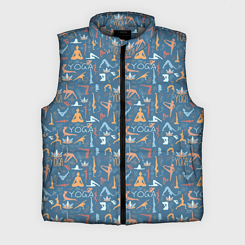 Мужской жилет Йога, Гимнастика, Медитация / 3D-Светло-серый – фото 1