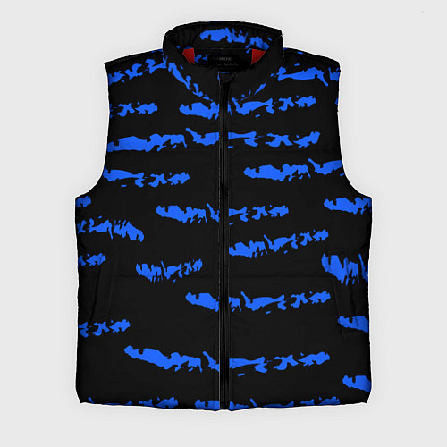 Мужской жилет Полосатый синий с черным как водяной тигр / 3D-Красный – фото 1