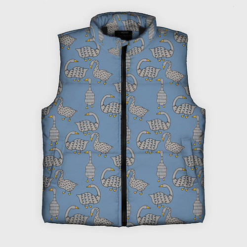 Мужской жилет Графические гуси паттерн / 3D-Черный – фото 1