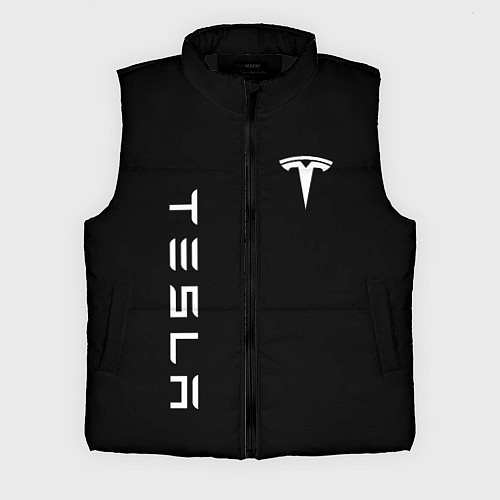 Мужской жилет Tesla Тесла логотип и надпись / 3D-Черный – фото 1