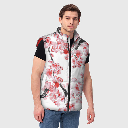 Мужской жилет Ранняя сакура / 3D-Красный – фото 3