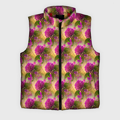 Мужской жилет Фиолетовые цветочки 3d / 3D-Красный – фото 1
