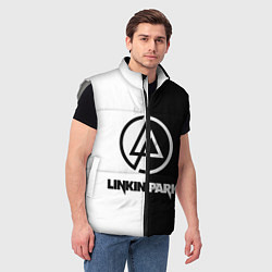 Мужской жилет Linkin Park ЧБ, цвет: 3D-светло-серый — фото 2