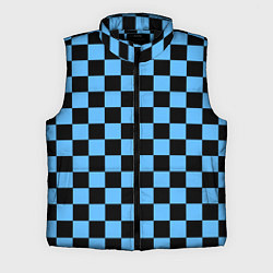Мужской жилет Шахматная доска Синяя, цвет: 3D-черный