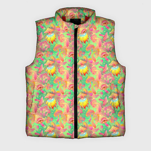 Мужской жилет Магические Грибы Психоделика / 3D-Красный – фото 1