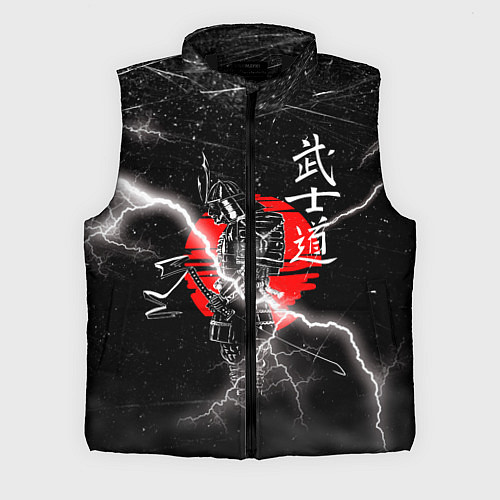 Мужской жилет Самурай Бусидо Иероглифы Samurai Lightning / 3D-Черный – фото 1
