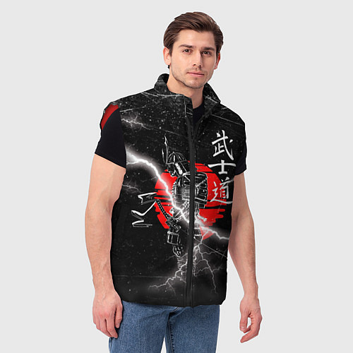 Мужской жилет Самурай Бусидо Иероглифы Samurai Lightning / 3D-Красный – фото 3
