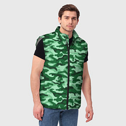 Мужской жилет Зеленый монохромный камуфляж, цвет: 3D-светло-серый — фото 2