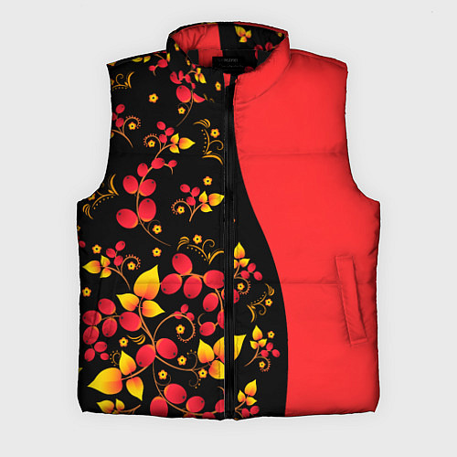 Мужской жилет Хохлома Русская роспись / 3D-Черный – фото 1