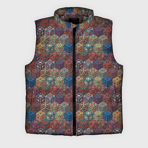 Мужской жилет Разноцветные Кубические Узоры / 3D-Светло-серый – фото 1