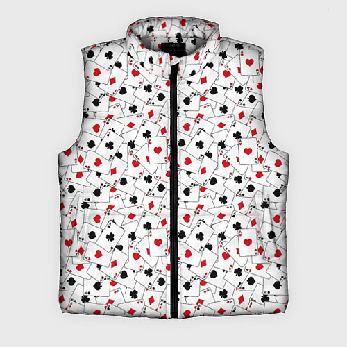 Мужской жилет Карточные Тузы / 3D-Светло-серый – фото 1