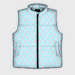 Мужской жилет Кресты голубой фон