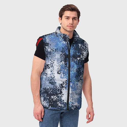 Мужской жилет Спортивный камуфляж Пикси - Черника / 3D-Красный – фото 3