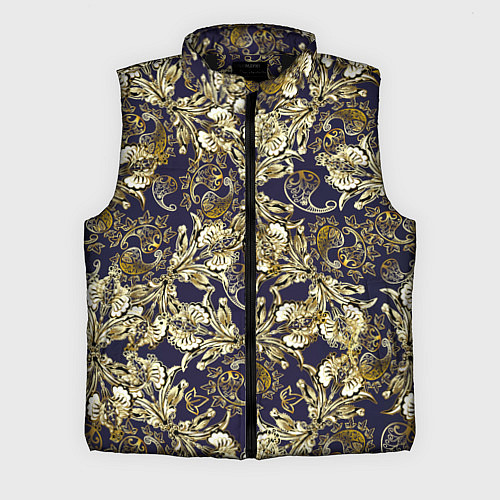 Мужской жилет Узоры и листья / 3D-Черный – фото 1