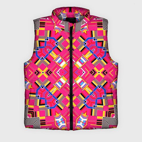 Мужской жилет Розовый абстрактный современный узор / 3D-Светло-серый – фото 1