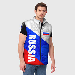 Мужской жилет RUSSIA - SPORTWEAR - ТРИКОЛОР, цвет: 3D-светло-серый — фото 2