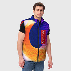 Мужской жилет Цветная волна Summer, цвет: 3D-красный — фото 2