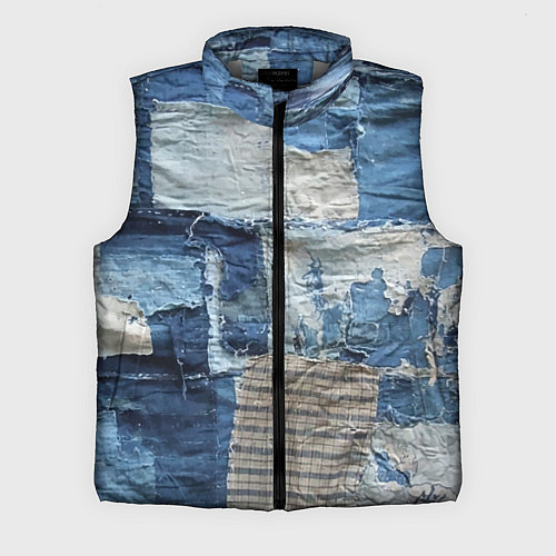 Мужской жилет Пэчворк Рваная ткань Hype / 3D-Светло-серый – фото 1