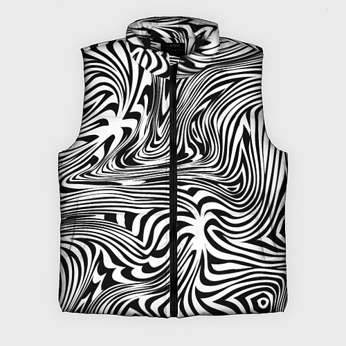 Мужской жилет Сумасшедшая зебра Абстрактный узор с извилистыми л / 3D-Черный – фото 1