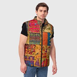 Мужской жилет Пэчворк Лоскутное одеяло Patchwork Quilt, цвет: 3D-черный — фото 2