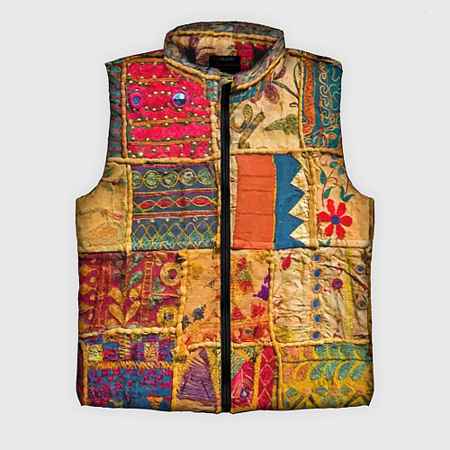 Мужской жилет Пэчворк Лоскутное одеяло Patchwork Quilt / 3D-Черный – фото 1