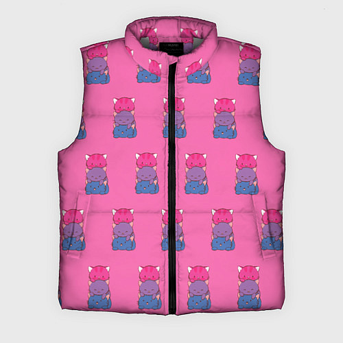 Мужской жилет Котики светофоры / 3D-Светло-серый – фото 1