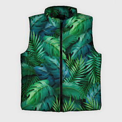 Мужской жилет Green plants pattern, цвет: 3D-черный