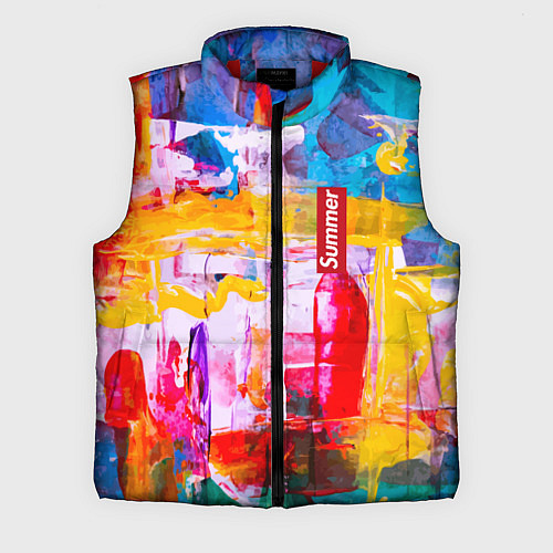 Мужской жилет Импрессионизм Лето Абстракция Impressionism Summer / 3D-Красный – фото 1