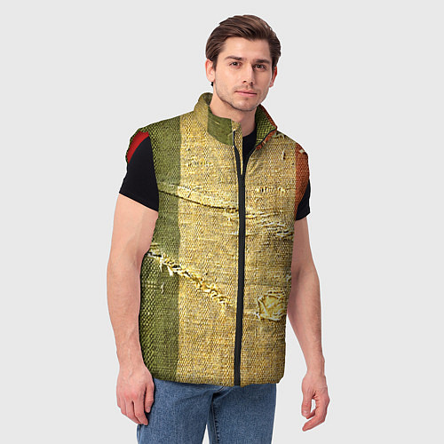 Мужской жилет Флаг Италии Мешковина Flag of Italy Burlap / 3D-Красный – фото 3