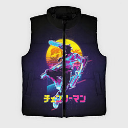 Мужской жилет CHAINSAW MAN on the background of the moon, цвет: 3D-черный