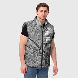Мужской жилет Надпись - скалолазание - на каменной горной тексту, цвет: 3D-светло-серый — фото 2