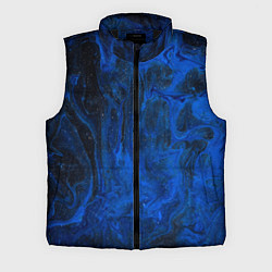 Мужской жилет Синий абстрактный дым, цвет: 3D-черный