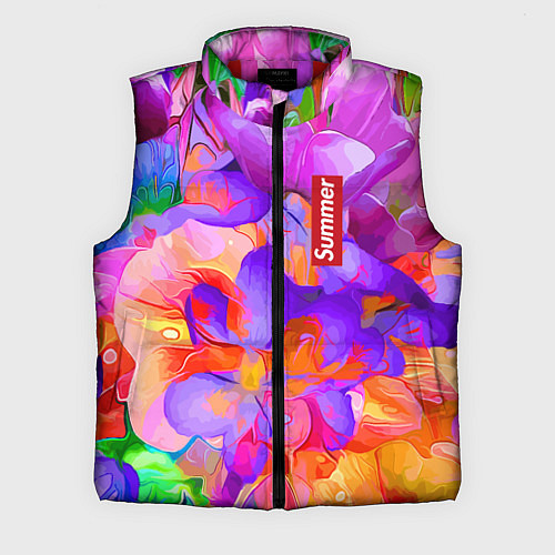 Мужской жилет Красочный цветочный паттерн Лето Colorful Floral P / 3D-Красный – фото 1