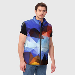 Мужской жилет Абстрактный цветной узор из треугольников Abstract, цвет: 3D-светло-серый — фото 2