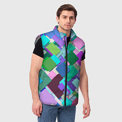 Мужской жилет MULTICOLORED SQUARES, цвет: 3D-светло-серый — фото 2