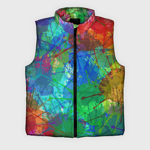 Мужской жилет Разноцветные кляксы / 3D-Светло-серый – фото 1