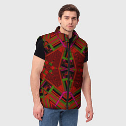 Мужской жилет Геометрический этнический арабский узор в красно ч, цвет: 3D-черный — фото 2