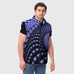 Мужской жилет Неоновая спираль Абстракция Neon Spiral Abstractio, цвет: 3D-черный — фото 2