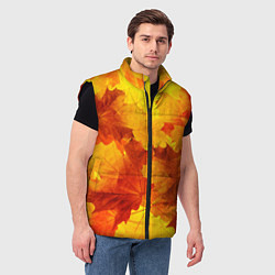 Мужской жилет Желтые-листья, цвет: 3D-черный — фото 2