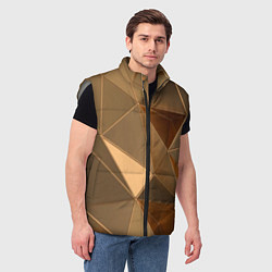 Мужской жилет Золотые 3D треугольники, цвет: 3D-светло-серый — фото 2