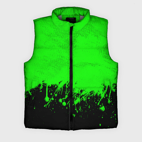 Мужской жилет САЛАТОВЫЕ НЕОНОВЫЕ БРЫЗГИ КРАСКИ / 3D-Светло-серый – фото 1