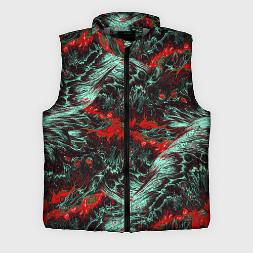 Мужской жилет Красно-Белая Вулканическая Лава / 3D-Светло-серый – фото 1