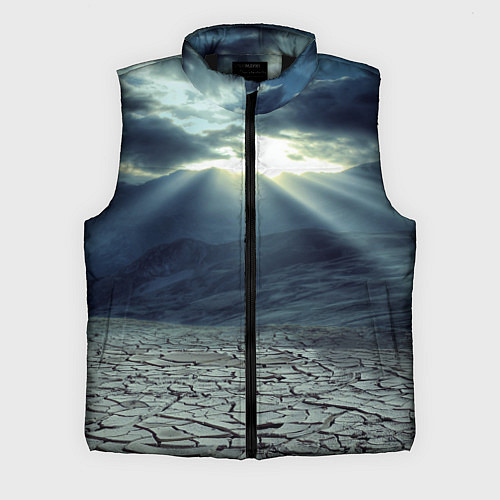 Мужской жилет Трещины на земле пустыня / 3D-Черный – фото 1