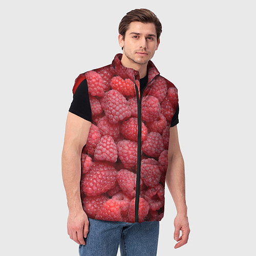 Мужской жилет Малина - ягоды / 3D-Красный – фото 3