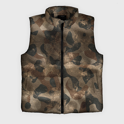 Мужской жилет Камуфляж с потёртостями - Буря в пустыне / 3D-Черный – фото 1