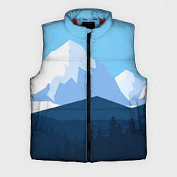 Мужской жилет Горы, лес, канатная дорога, цвет: 3D-красный