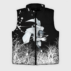Мужской жилет Белый Неон над лесом White Neon, цвет: 3D-черный